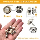 30pcs Pearl Buttons Mini Fancy Brooch Buttons