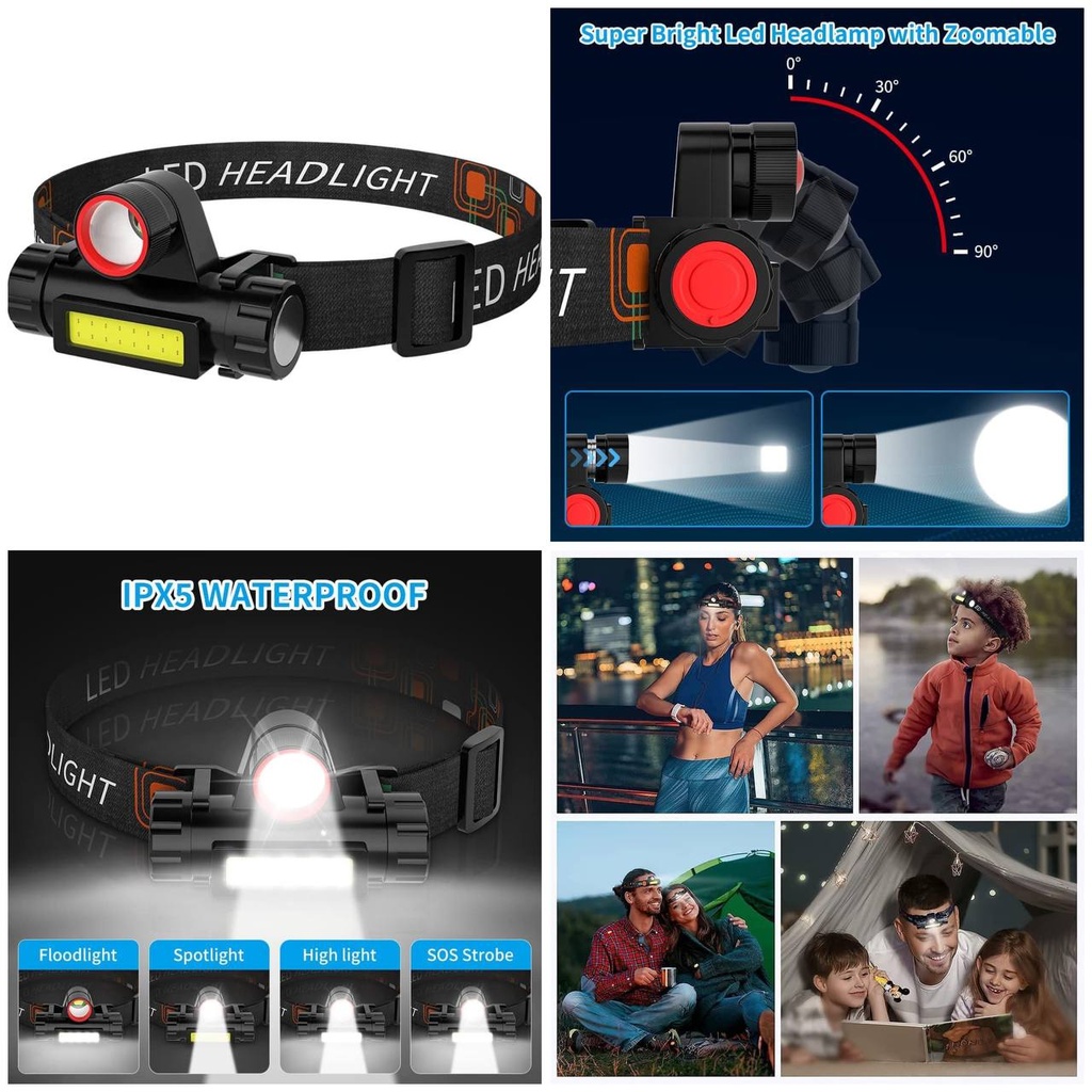 Waterproof Ultra Bright Head Torch Light