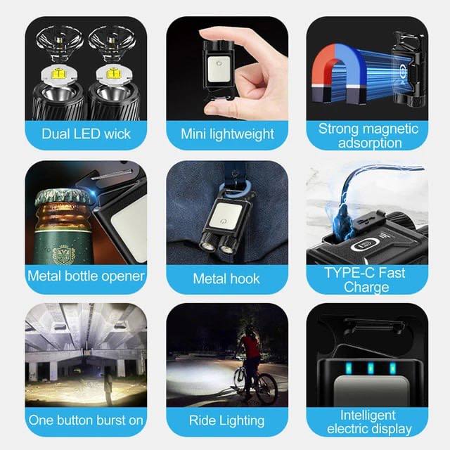 LED RECHARGEABLE KEYCHAIN LIGHTS