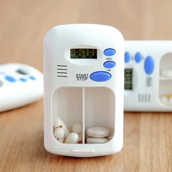 MINI PORTABLE TRAVEL PILL BOX WITH ALARM TIMER