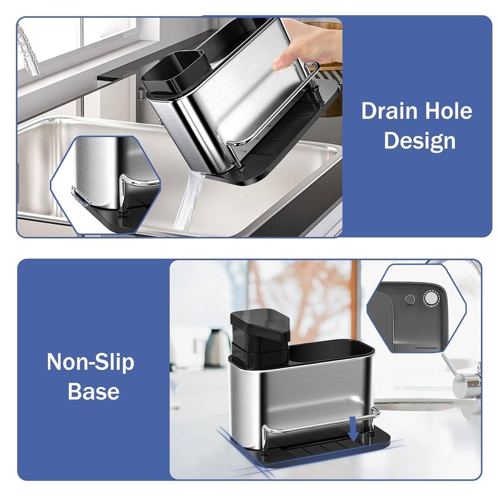 Stainless Steel 3 in 1 Sink Caddy Stand