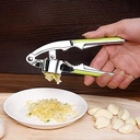 NEW STEEL GARLIC PRESS WITH YELLOW