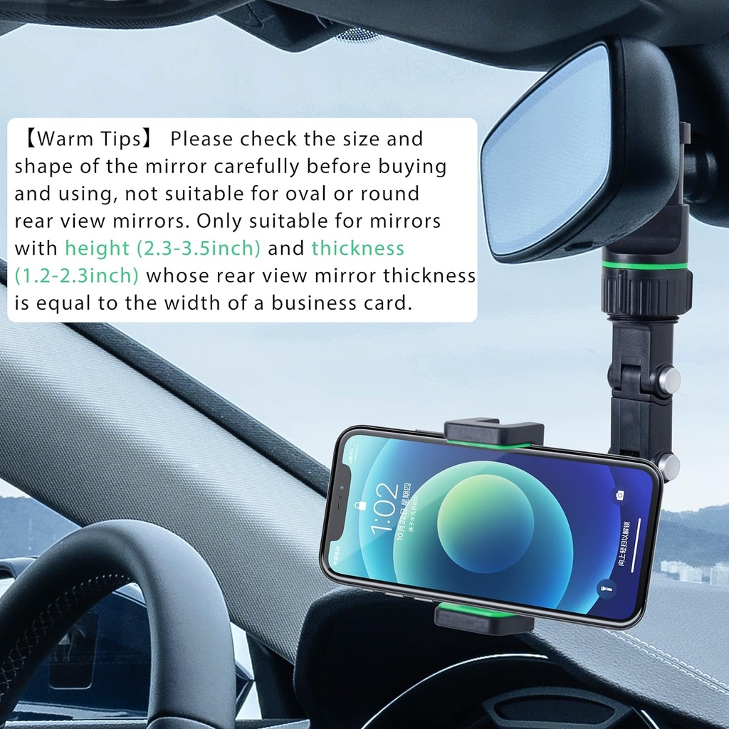 REARVIEW MIRROR PHONE HOLDER