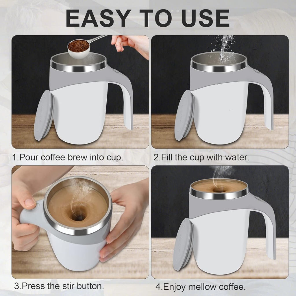 AUTOMATIC MAGNETIC STIRRING COFFEE MUG