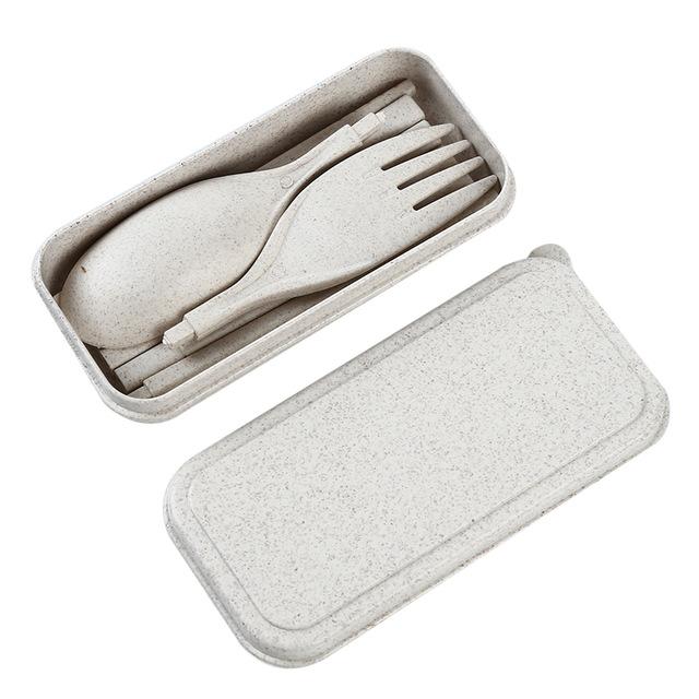 FOLDABLE SPOON FORK AND CHOP STICK SET WITH BOX