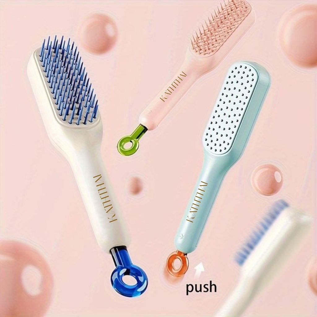 SELF CLEANING HAIR BRUSH  COMB