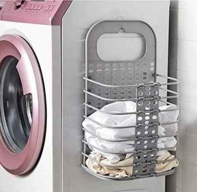 HANGING FOLDING LAUNDRY BASKET