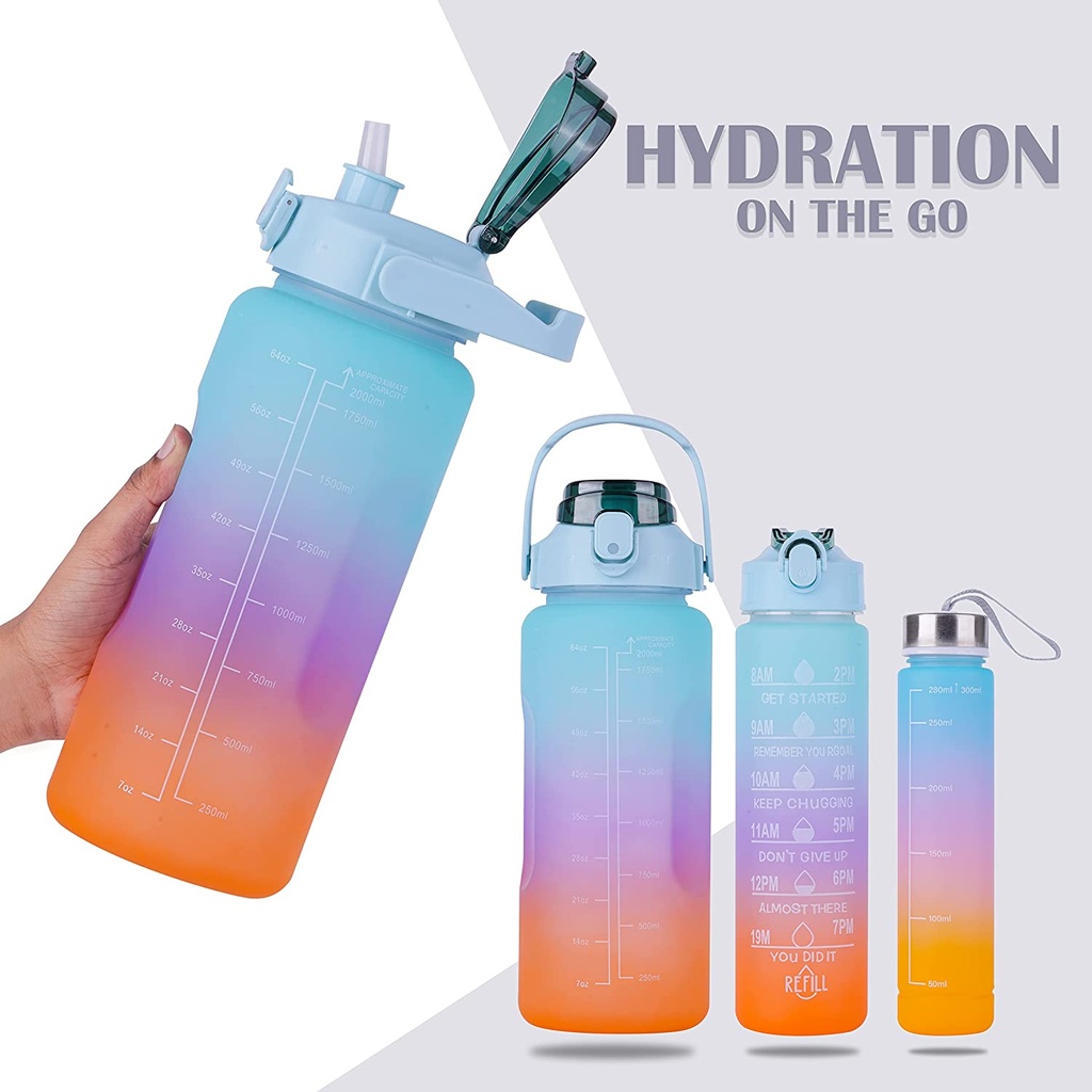 MOTIVATIONAL WATER BOTTLE 3 PCS SET