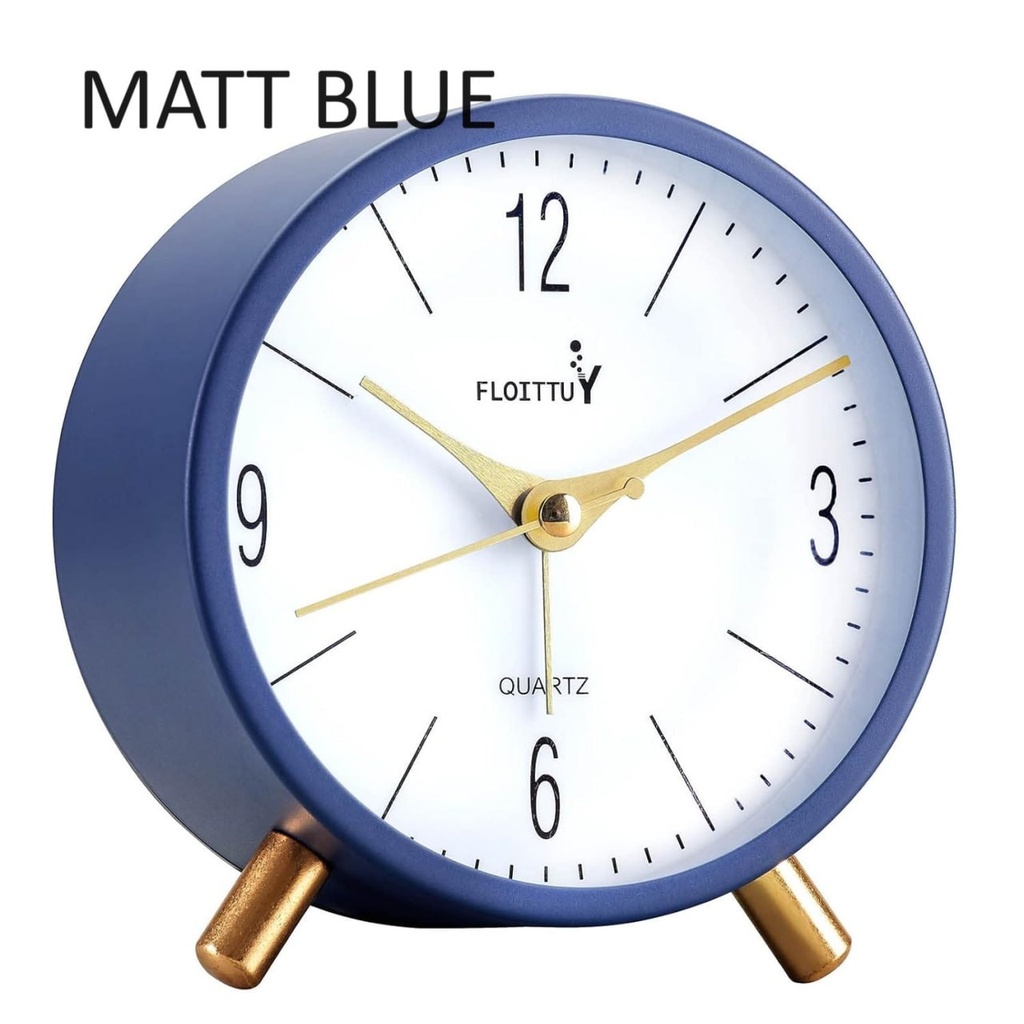 SILENT ANALOG DESK CLOCK MATT BLUE