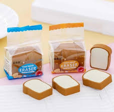 [CZSRT50] BREAD SHAPE ERASER (PACK OF 4)