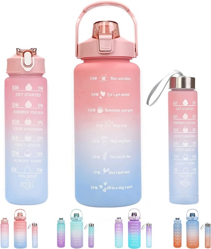 [czsrt234.82] MOTIVATIONAL WATER  BOTTLES(SET OF 3)