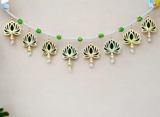 [TWUP218.30] Green Lotus Toran for Door Hanging