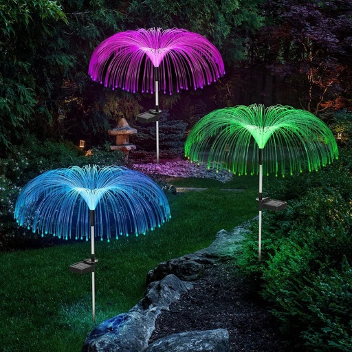 [SHOPOO354] 2 Pcs solar jellyfish light Steel