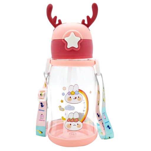 [HOLIDAY116.82] Cartoon Water Bottle with Straw