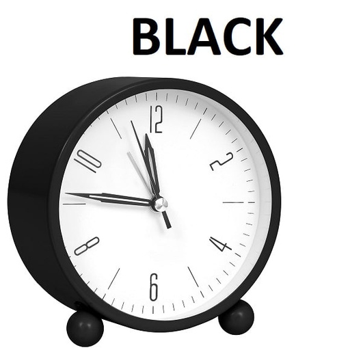 [HOLIDAY295] Round Silent Analog Desk Clock black